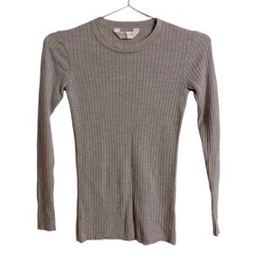 Everlane Gray Wool Ribbed Sweater